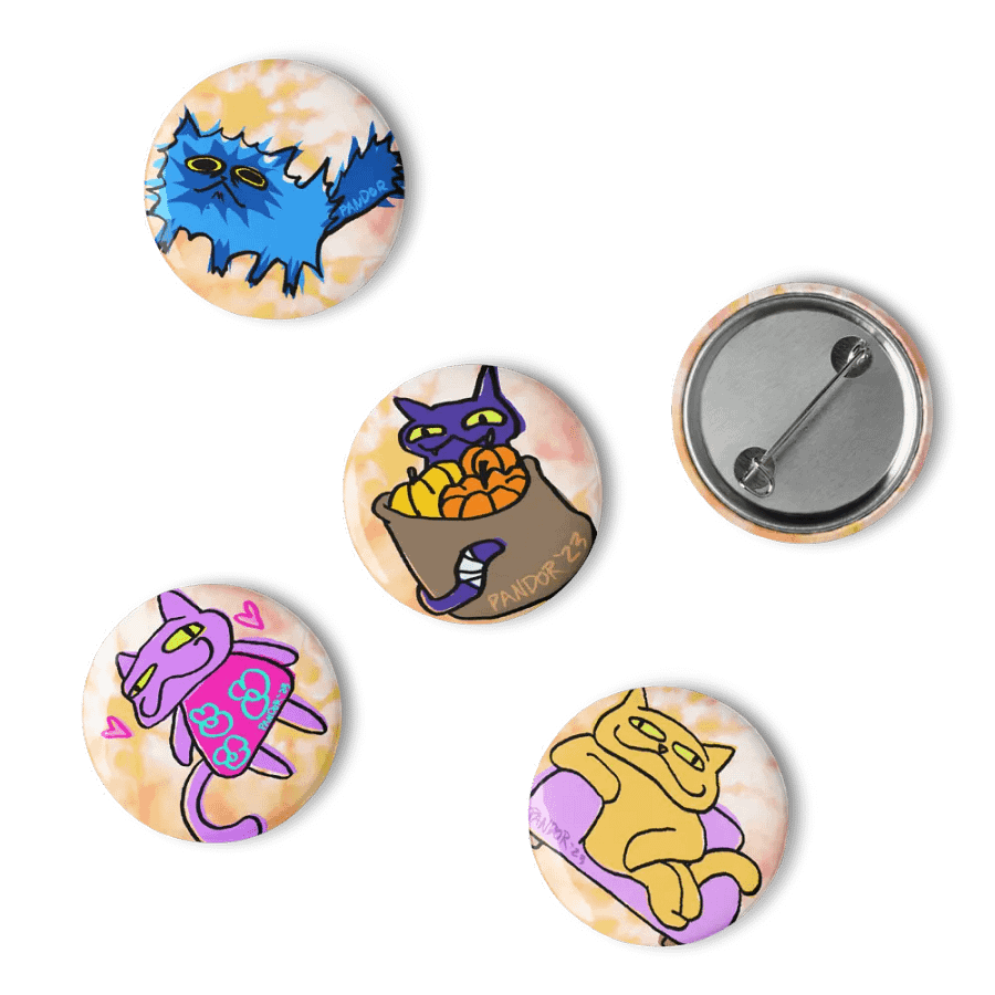 Skrunkly Scrungled Cats Button Badges product image (6)