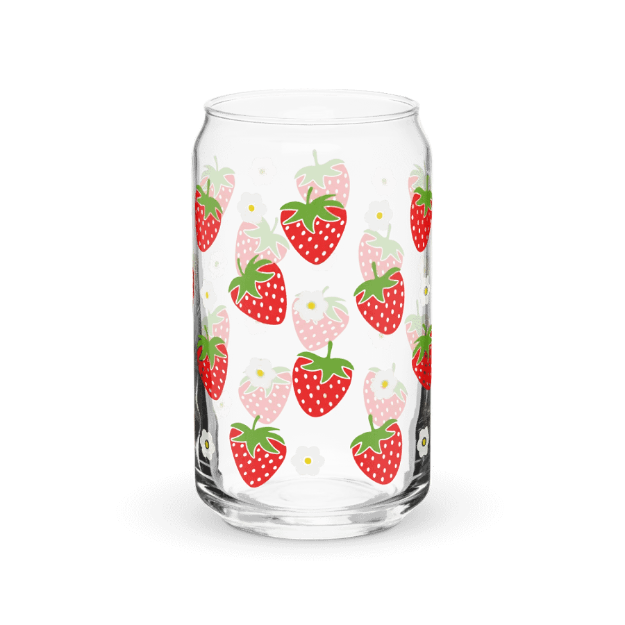 Berry and Daisies Cute Glass Can product image (4)