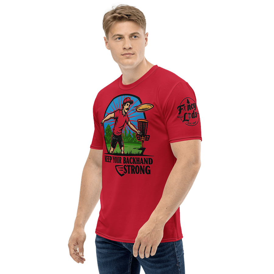 Fancy Lads Men's Blue T-Shirt "Keep Your Backhand Strong" product image (3)