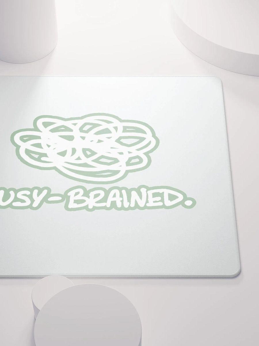 BUSY-BRAINED (lined design, #96B697) mouse pad product image (5)
