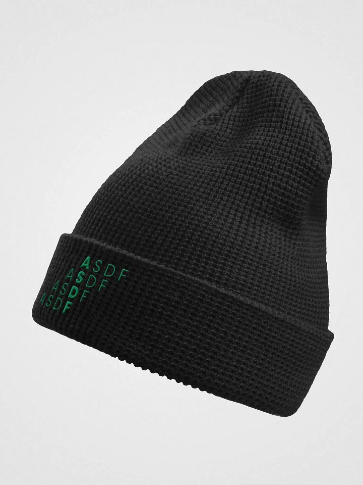 ASDF Waffle Beanie (Teal Logo) product image (4)