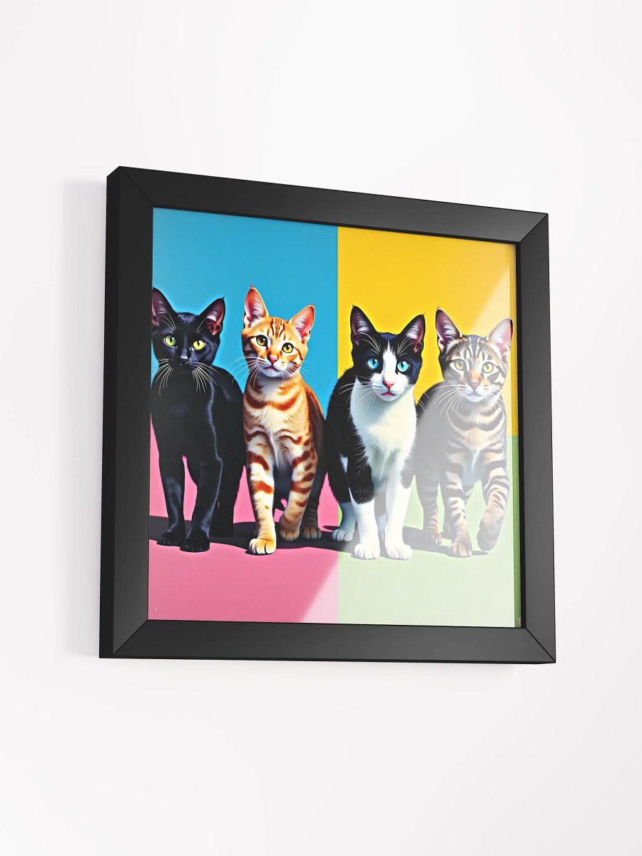 Vibrant Pop Art Cats Framed Matte Poster product image (3)