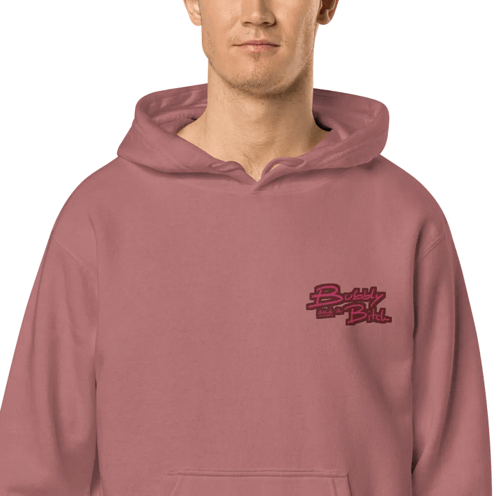 Bubbly and a B*tch (L.C. rose design) embroidered pigment-dyed hoodie product image (1)