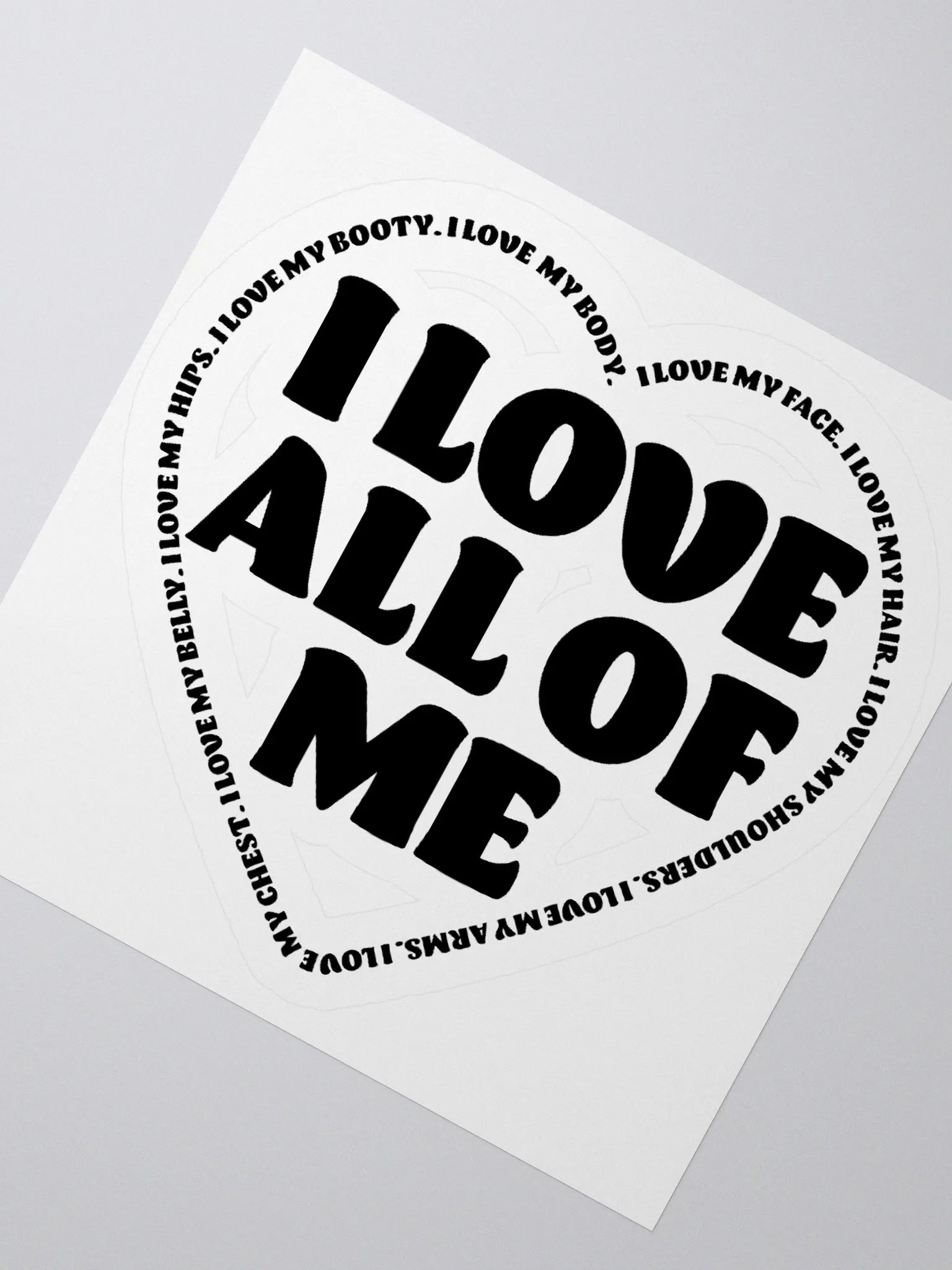 I Love All Of Me Sticker - 3"x3" product image (2)