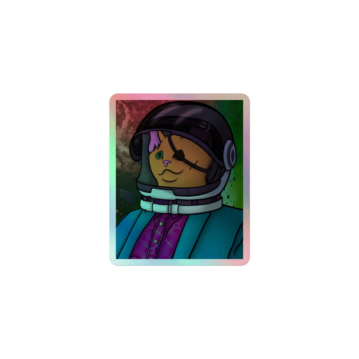 Astronaut kitty Holographic Sticker product image (1)