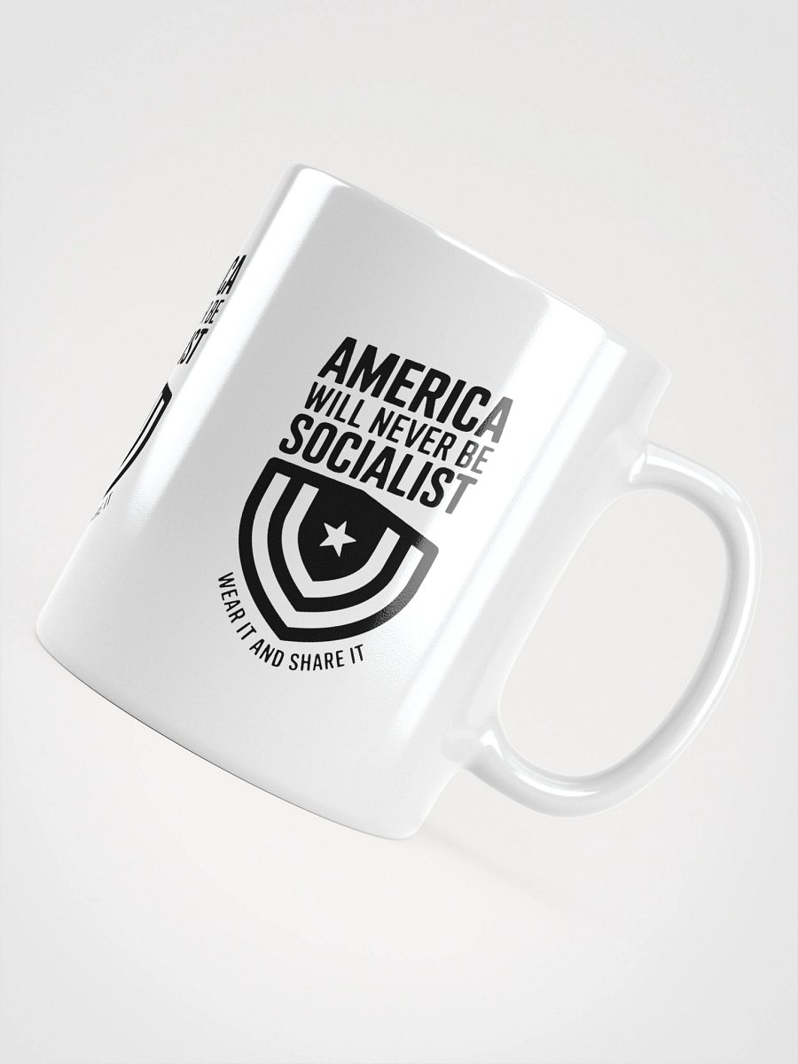"America Will Never Be Socialist" Mug - Black Ink product image (4)