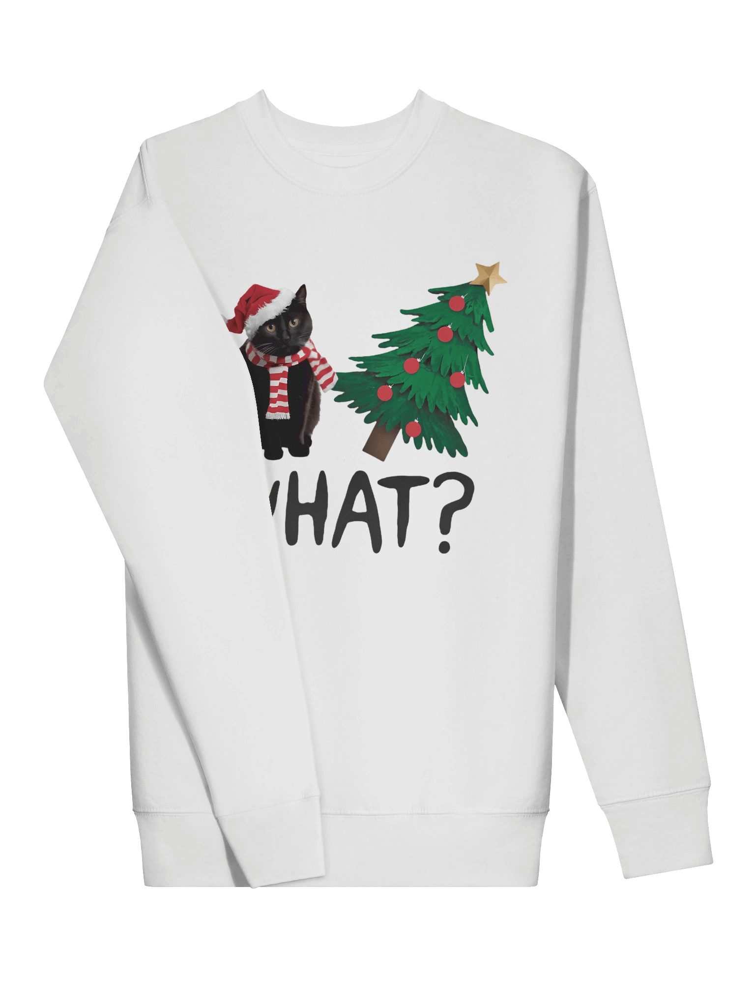 WHAT?" Cat Christmas Sweatshirt | Premium Cozy Crewneck product image (4)