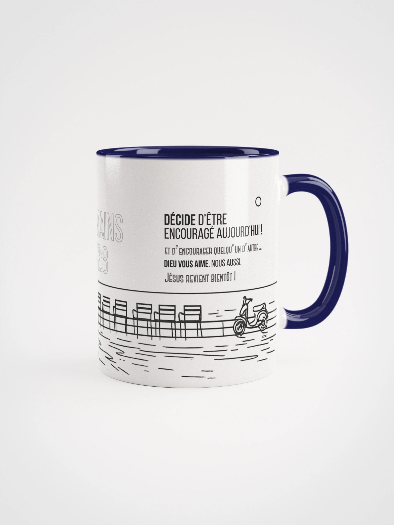 Mug “À VOS MARQUES” – Romains 12:8 (Édition Couleurs) product image (9)