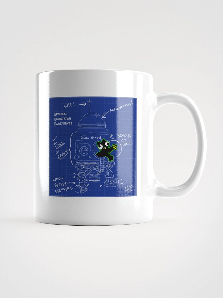 White Mug - DerpCat II Rocket Blueprint product image (3)