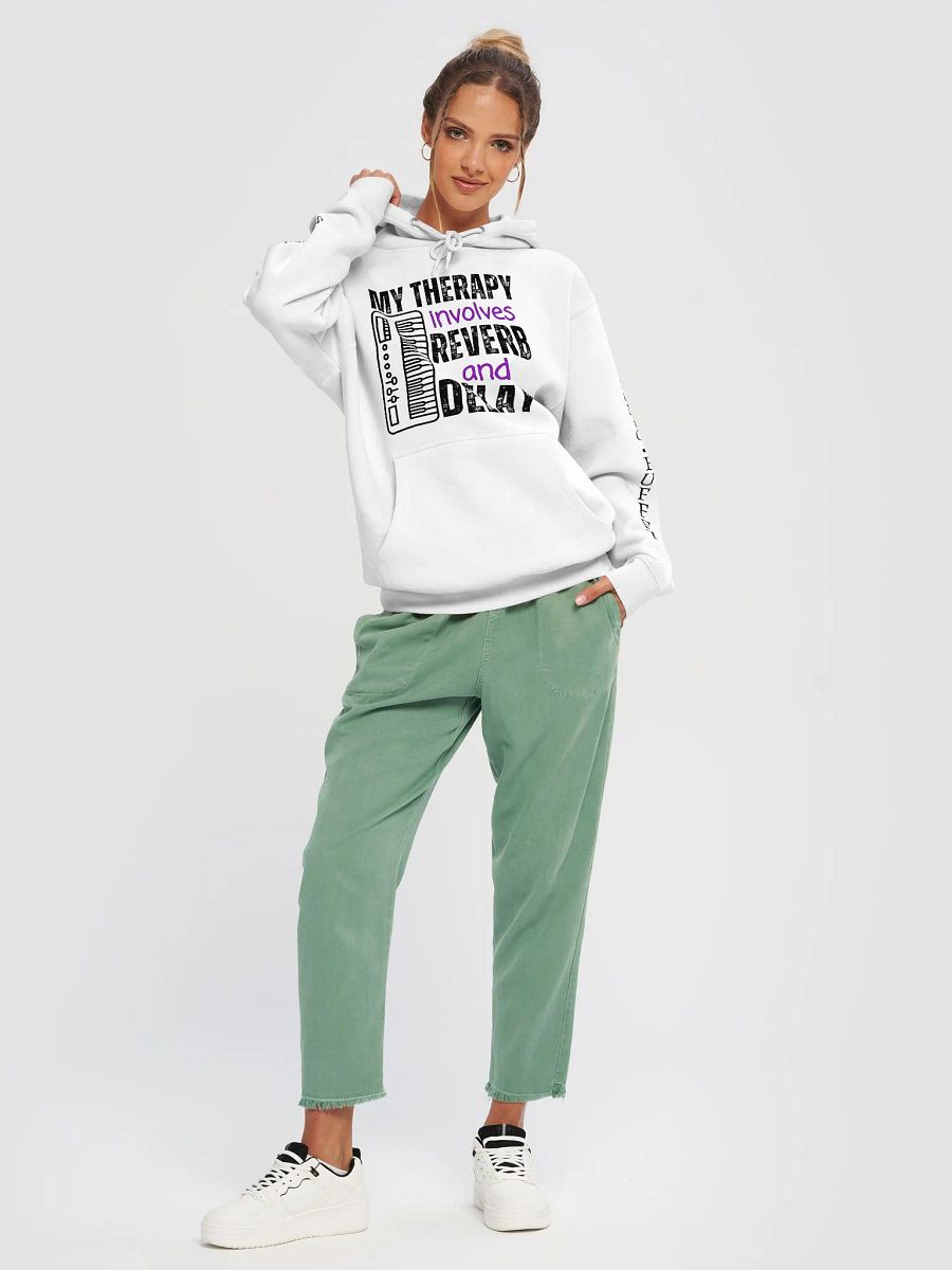 "My Therapy Involves Reverb and Delay" Hoodie (light colors) product image (5)