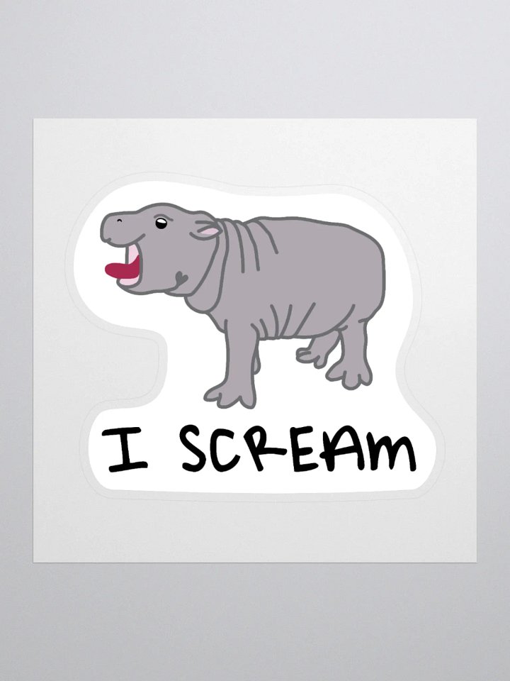 Screaming Hippo Sticker | Funny Animal Merch product image (2)