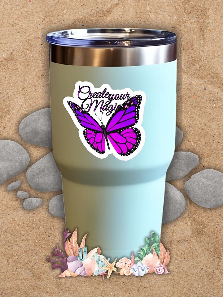 Create Your Magic – Purple Butterfly Inspirational Quote Sticker product image (1)