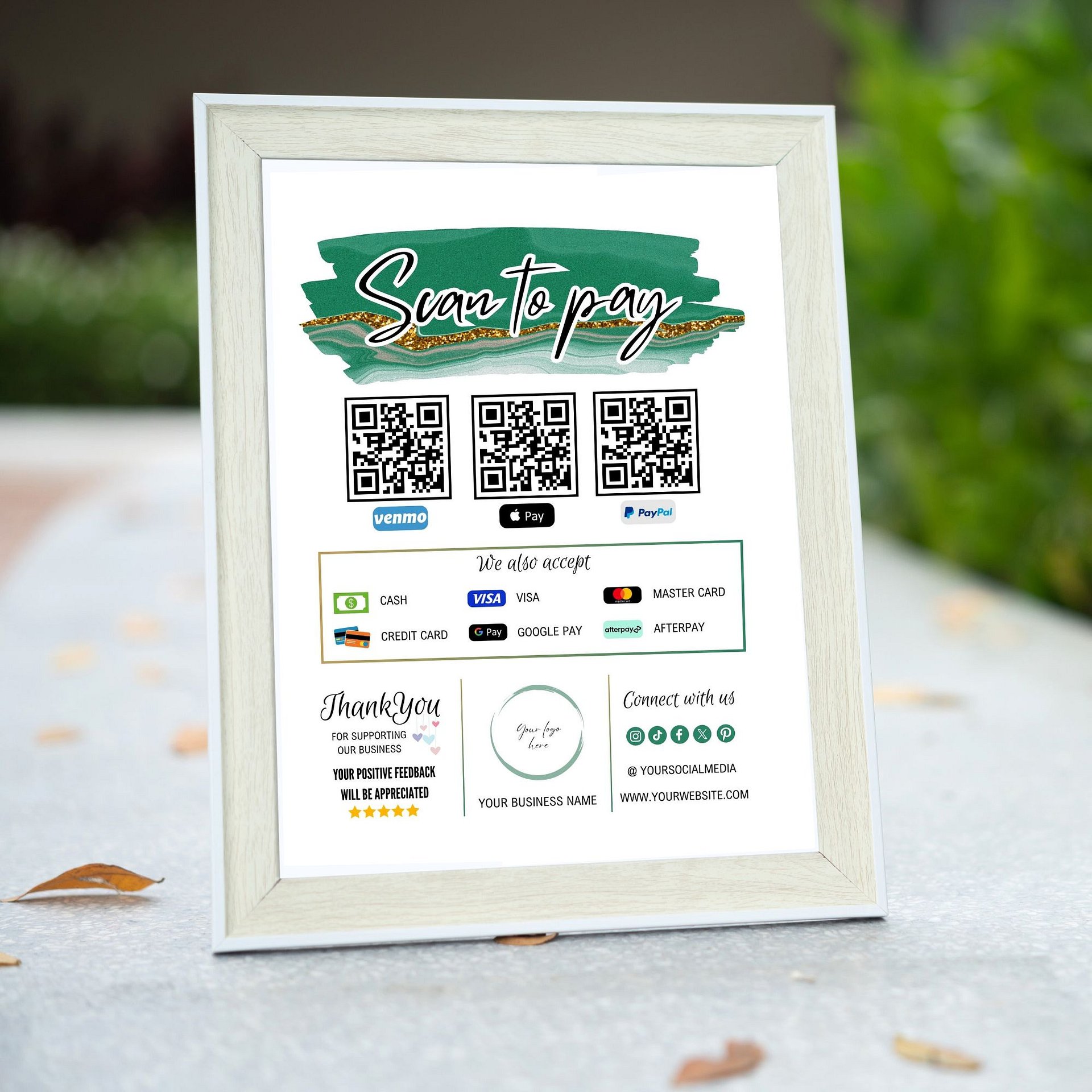 Esmeralda - Scan To Pay QR Code Sign Template product image (7)