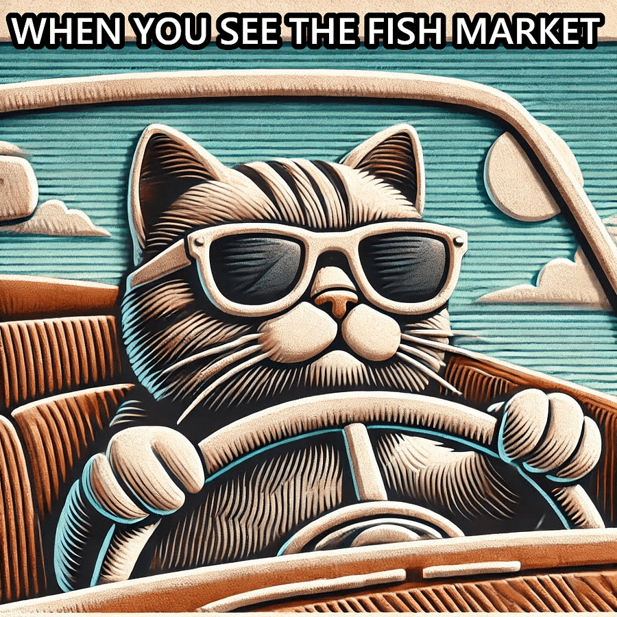 Cat Driving Car Plastic Meme Art Work product image (3)