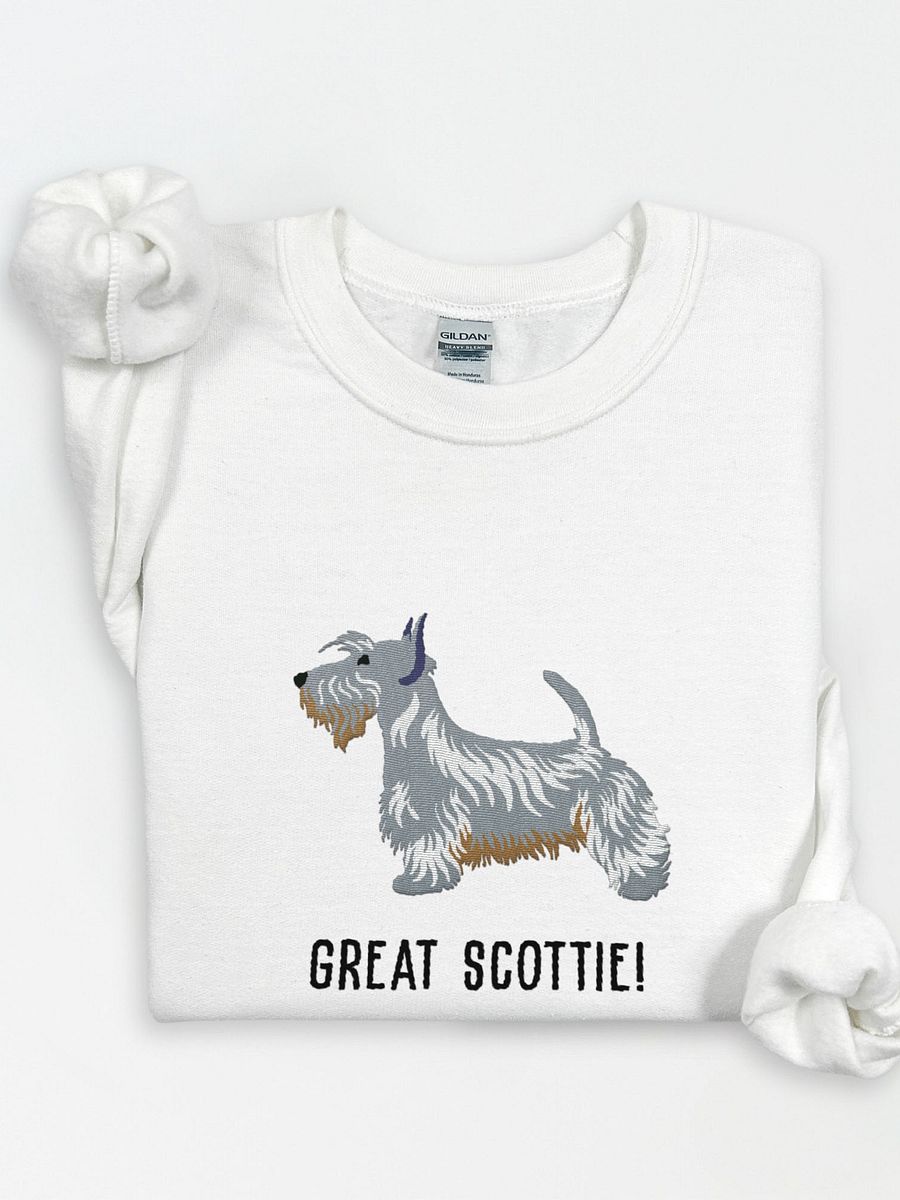 Great Scottie! Sweatshirt (Embroidered) of a Scottish Terrier(Blue) product image (1)