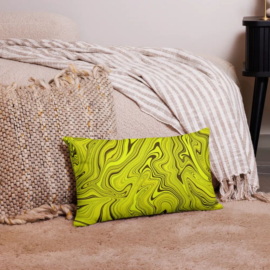 Premium Pillow Case - Yellow Liquid Swirls product image (4)