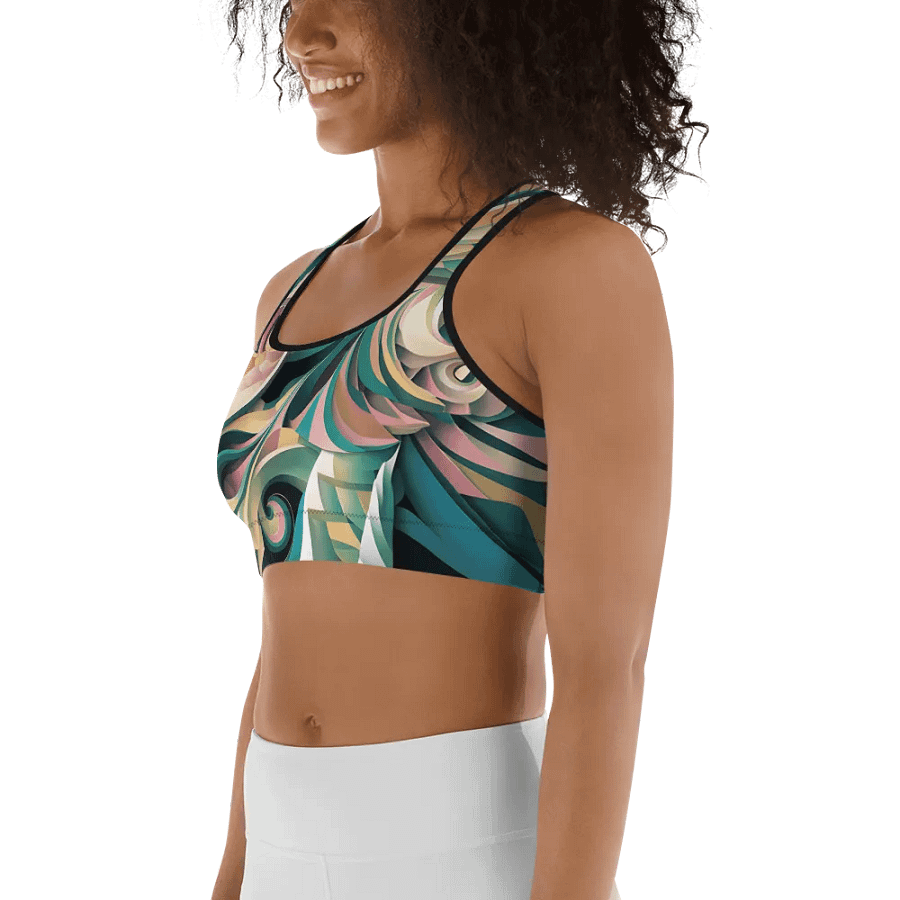 Abstract Lithographic Pattern Design Sports Bra - V6 product image (6)