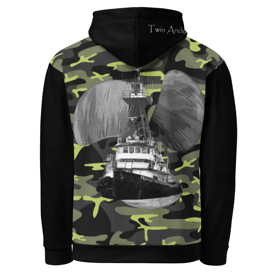Copy of black & Green Twin anchor ship wheel & Tug CE Hoodie product image (5)