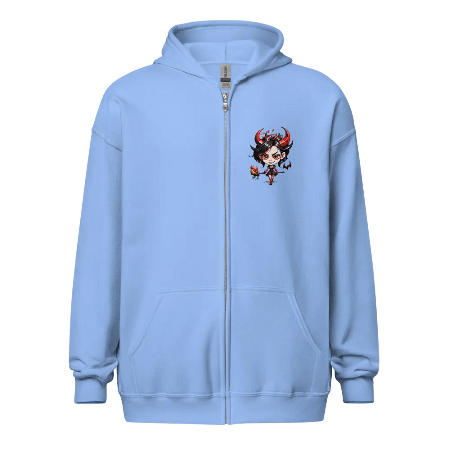 Just A Horny Lil Devil Graphic Double Side Print Zippy Front Hoodie product image (16)