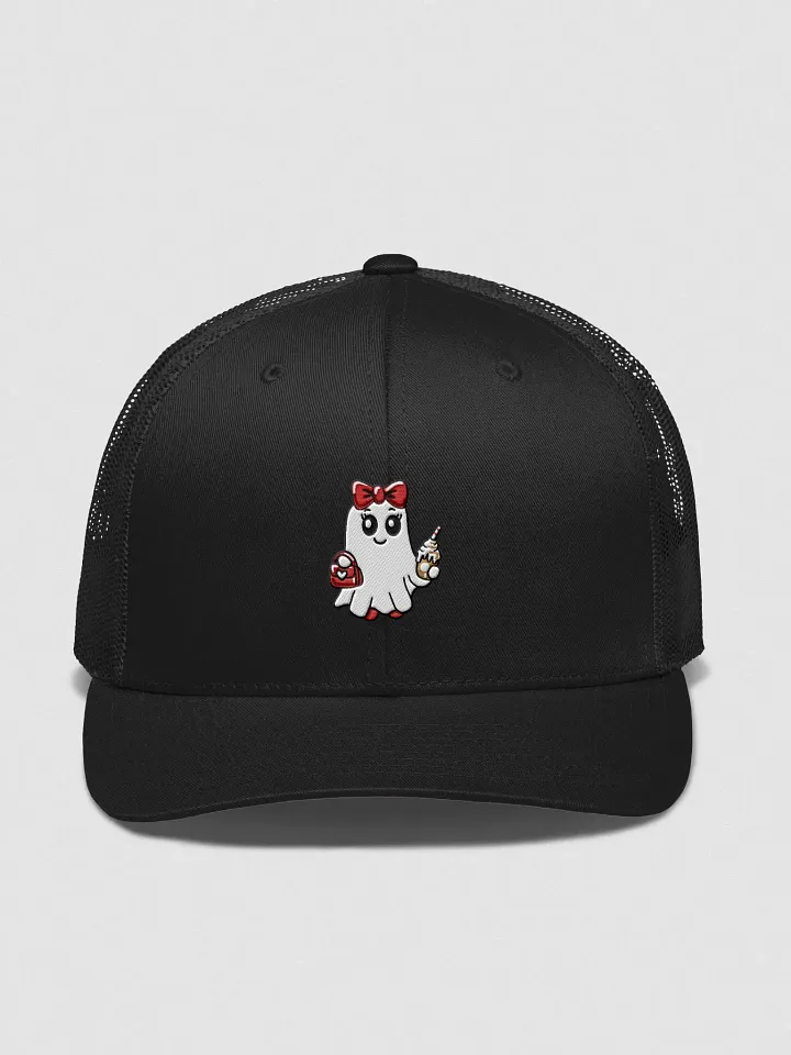 Stylish Ghost Embroidered Retro Trucker Hat product image (1)