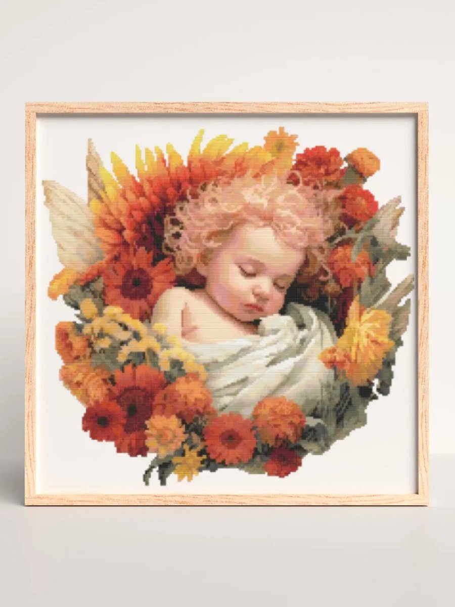 Baby Wildflowers Angel Cross Stitch Pattern product image (6)