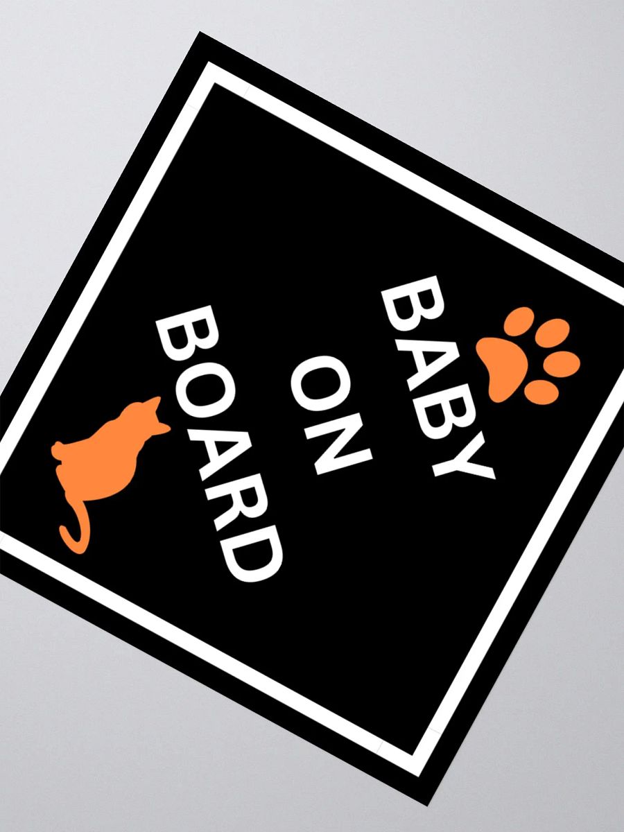 Cat Baby on Board Sticker - Orange on Black product image (4)