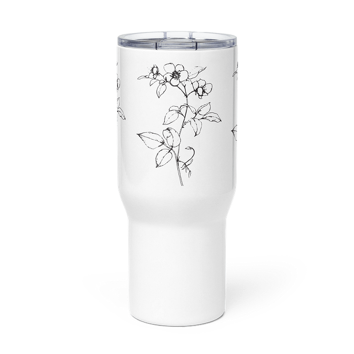 Black & White Floral Delight Travel Mug product image (3)