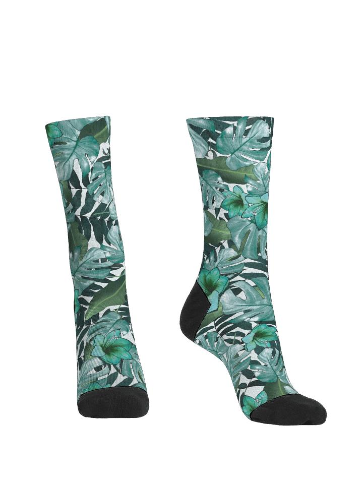 Green Floral EcoArt Crew Socks product image (2)