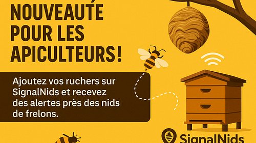 🐝 Grande nouveauté pour les apiculteurs !
SignalNids évolue pour mieux protéger vos ruches.
Vous pouvez maintenant ajouter vo...