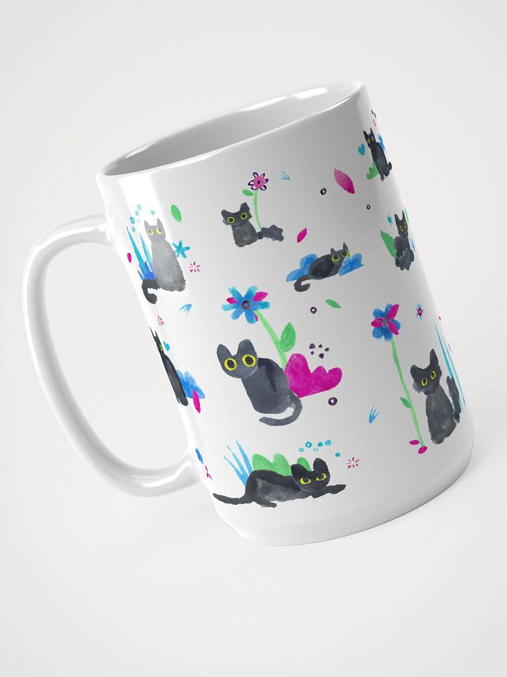 Derpy Floral Cat Fam Mug 15 oz product image (1)