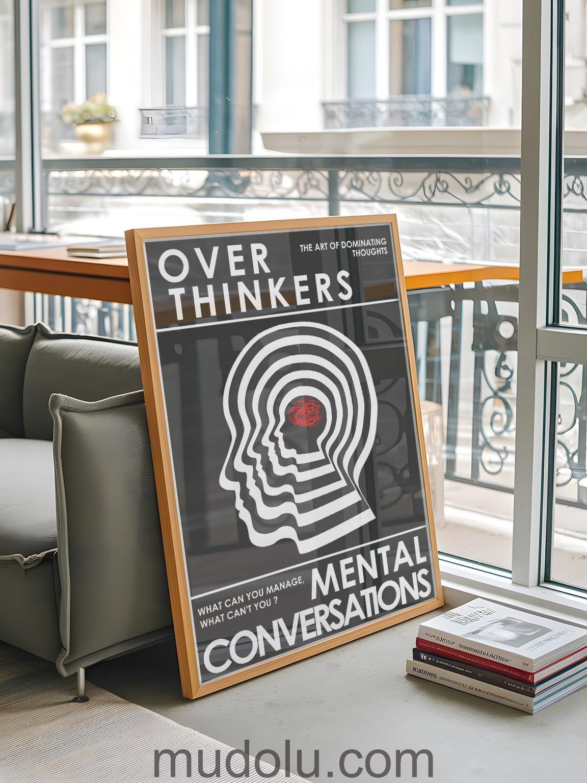 OverThinkers Wall art Poster Black White product image (1)