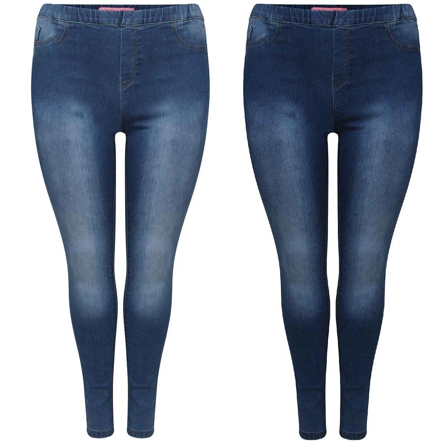 LADIES HIGH WASTED JEANS WOMENS DENIM LEGGINGS STRECHY JEGGINGS PLUS SIZED PANTS product image (1)