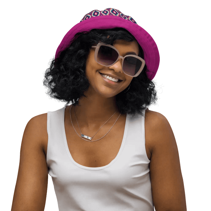 Peacock Pattern Fuchsia Reversible Bucket Hat product image (2)