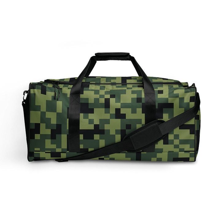 Military Green Camouflage Pixels Camo Pattern Duffle Bag product image (2)