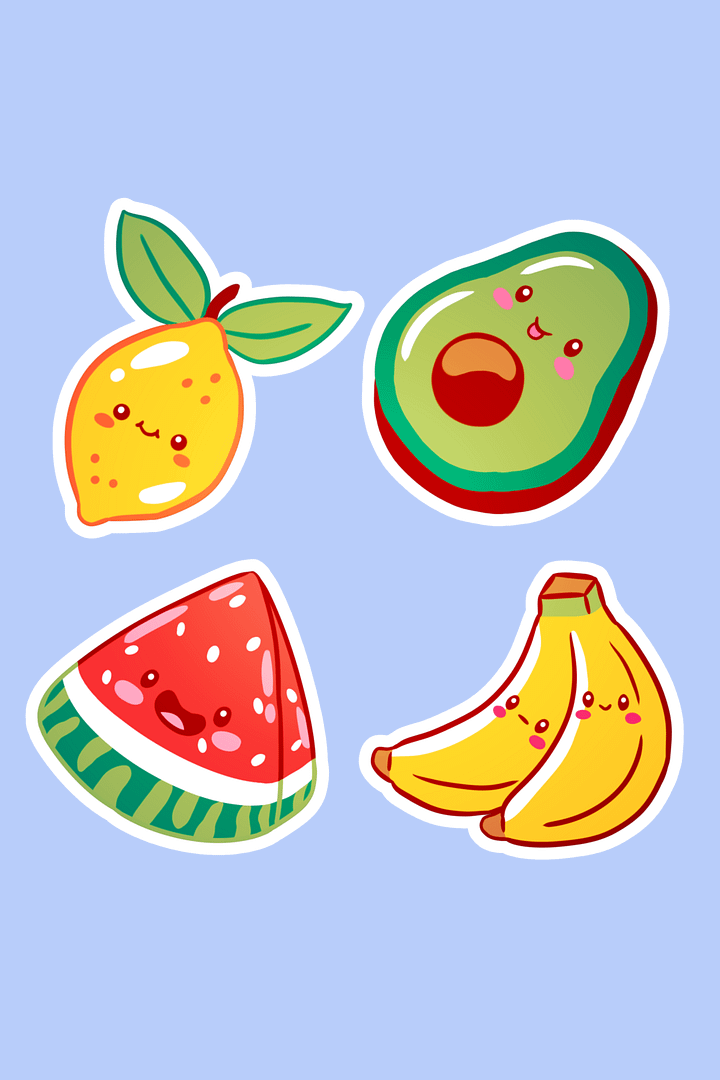 Whimsical Fruit Friends Sticker Set product image (1)
