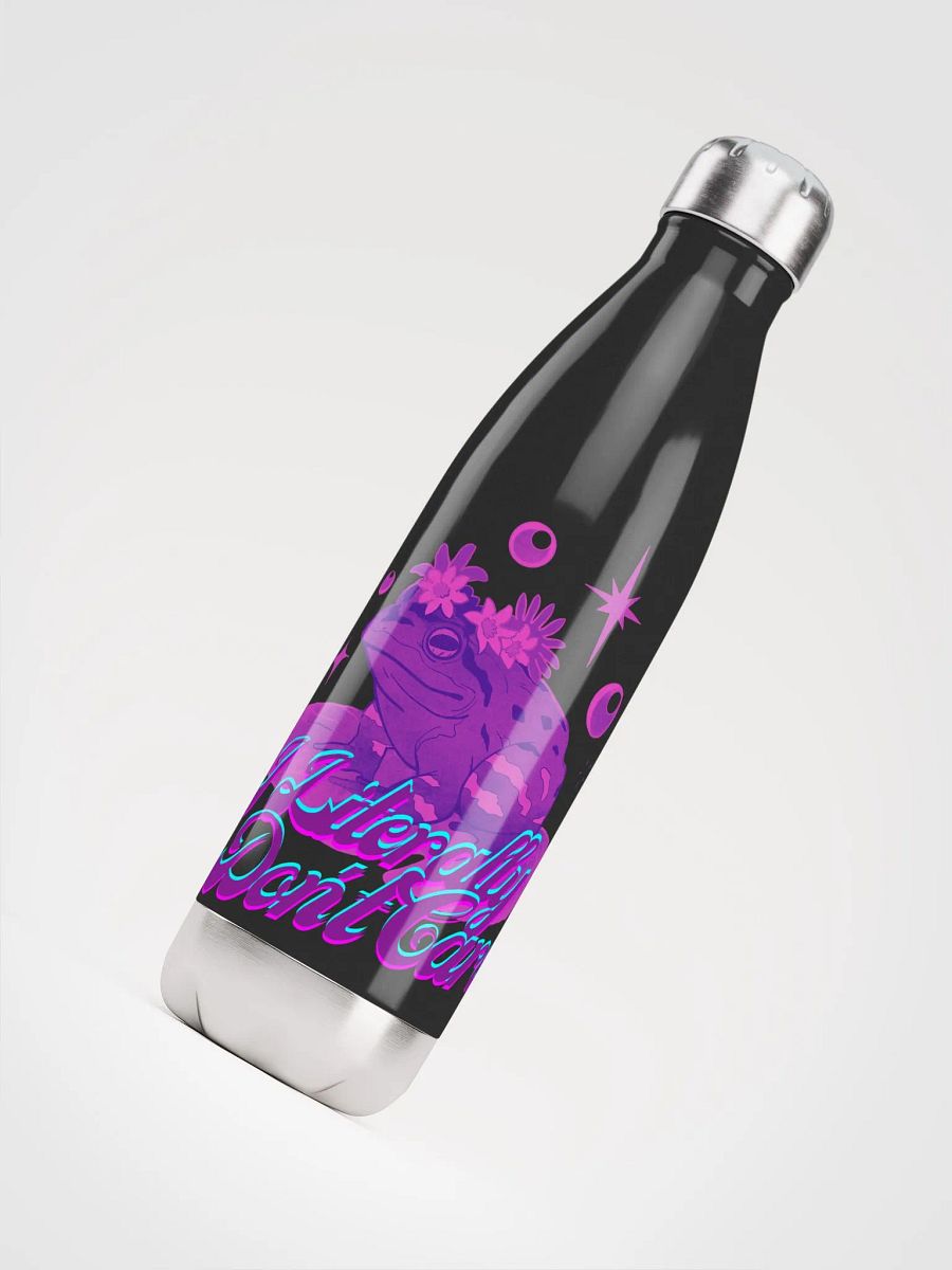 Literally Don't Care Sassy Frog Water Bottle product image (4)