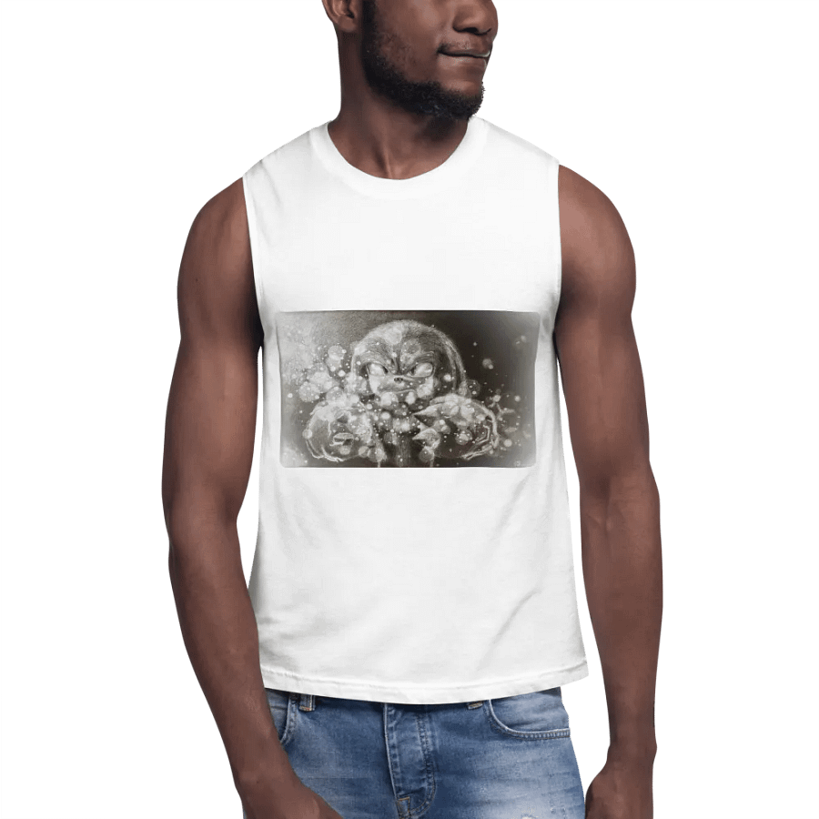 Nashīnasu - Knuckles The Echidna White Muscle Tank product image (6)