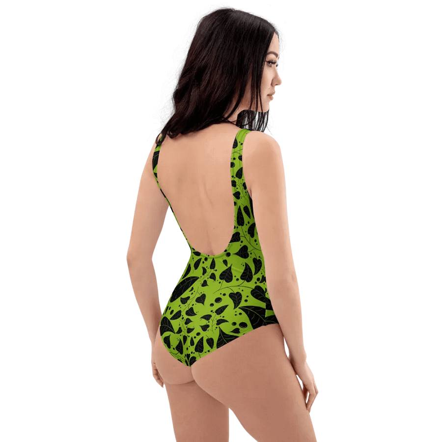 Black Leaves on a vine Leaves All-Over Swimsuit product image (8)