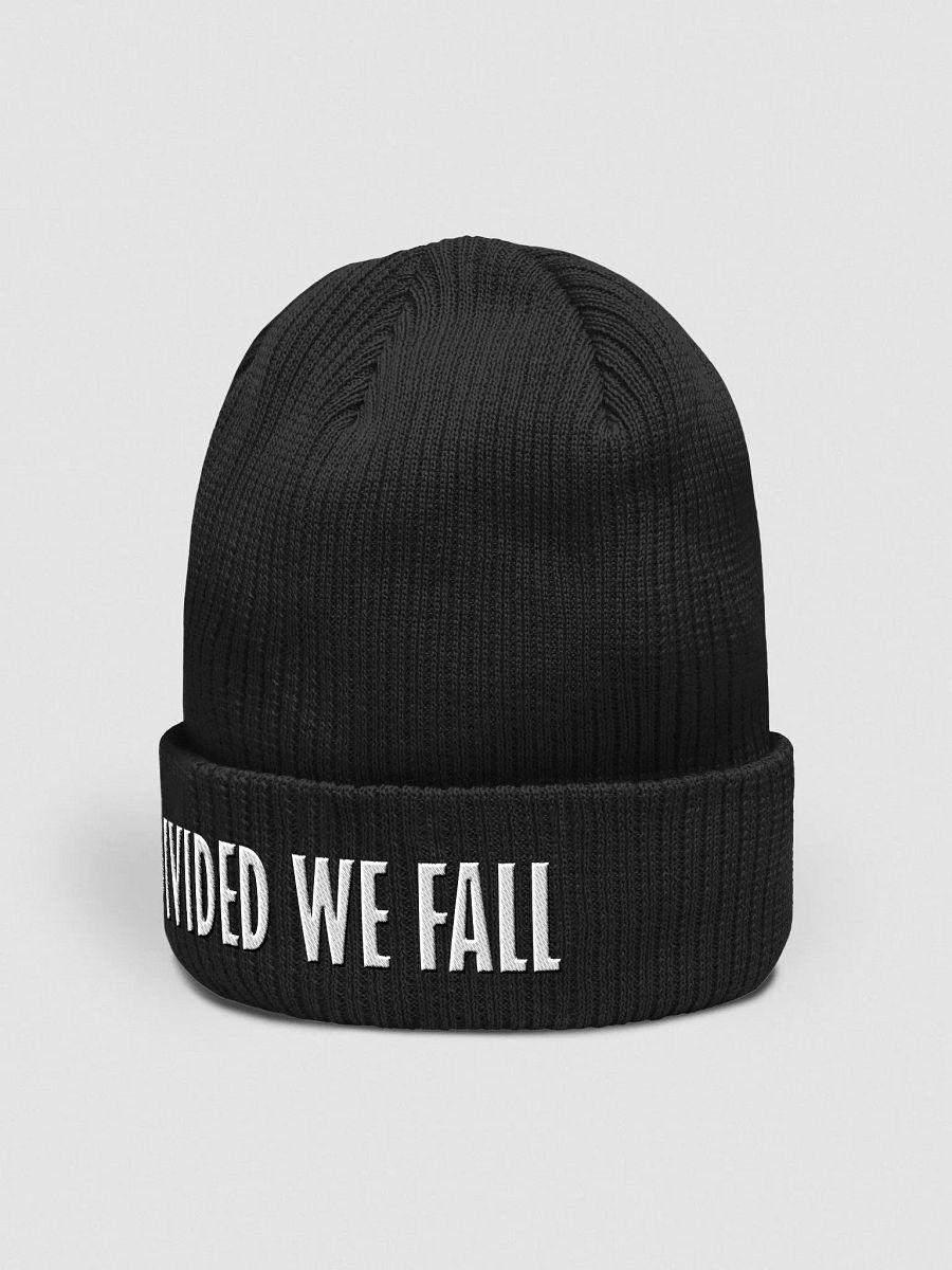 Divided We Fall - White - Beechfield Organic Ribbed Beanie product image (2)