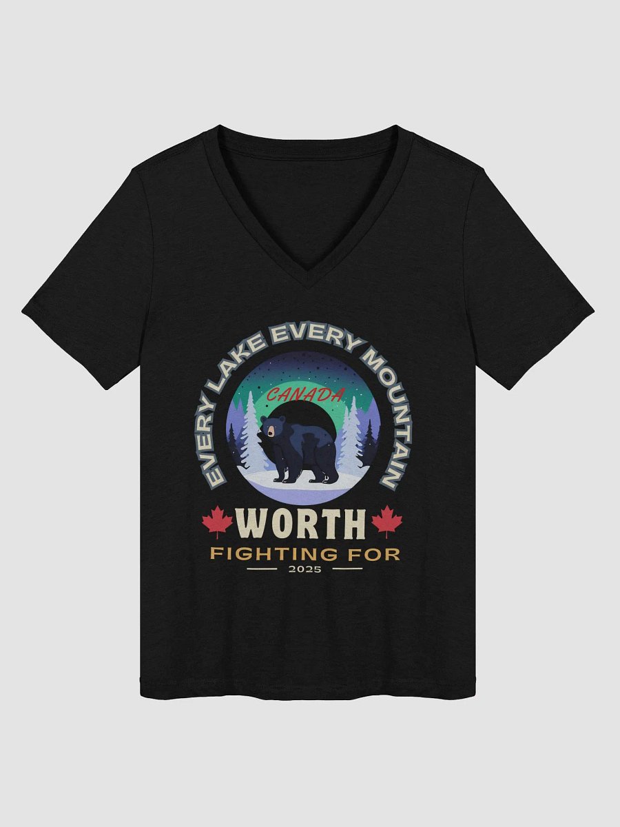 Northern Lights Bear Women's V-Neck Tee product image (14)