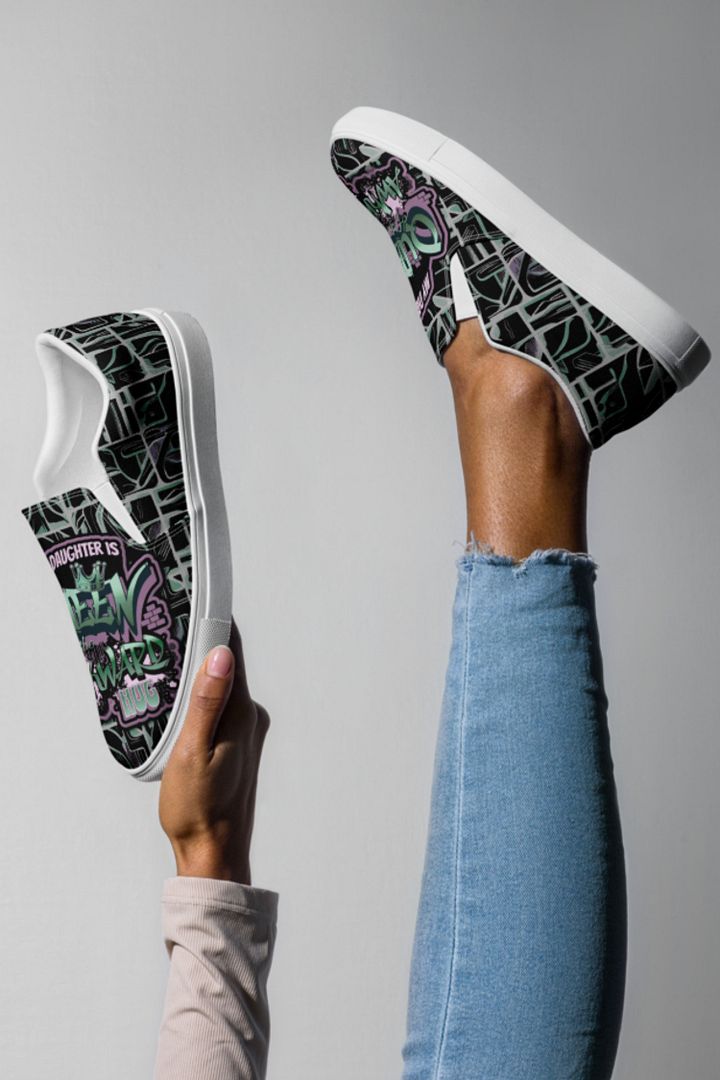 Queen of the Awkward Hug #Autism All Over Print Slip on Shoes product image (2)