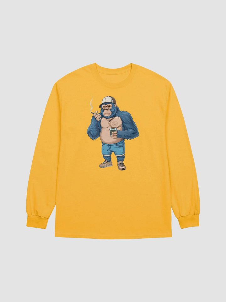 Blue Gorilla Cotton Long Sleeve T-Shirt product image (1)