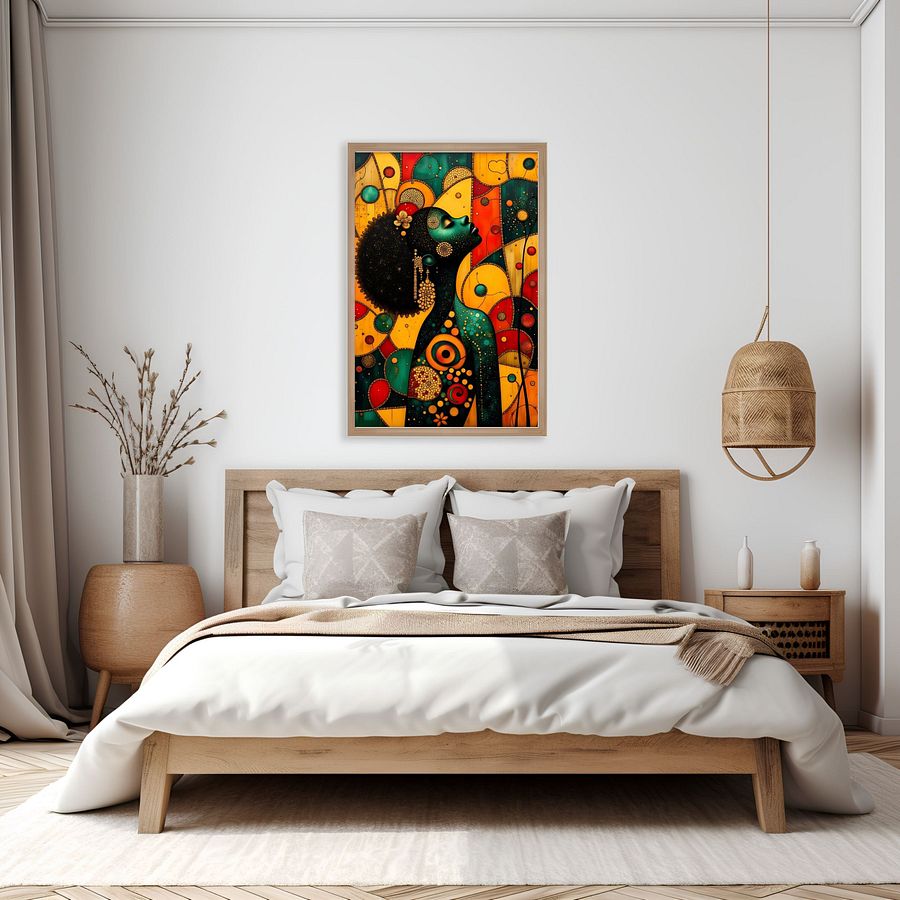Good Vibes Black Woman Printable Wall Art, Black Girl Bathroom Wall Art product image (4)