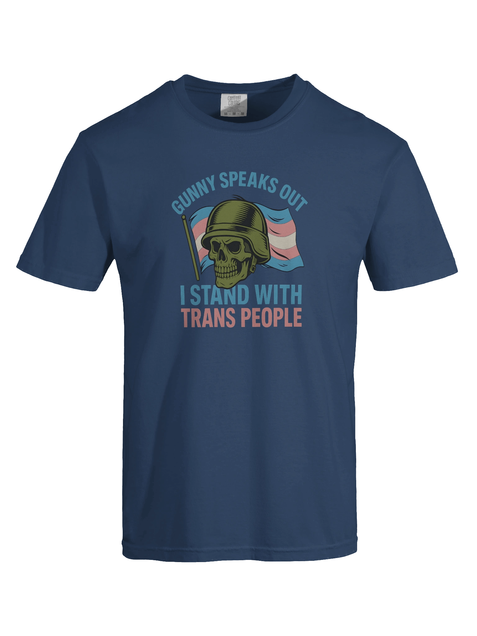 Trans Pride Skull Military T-Shirt product image (80)