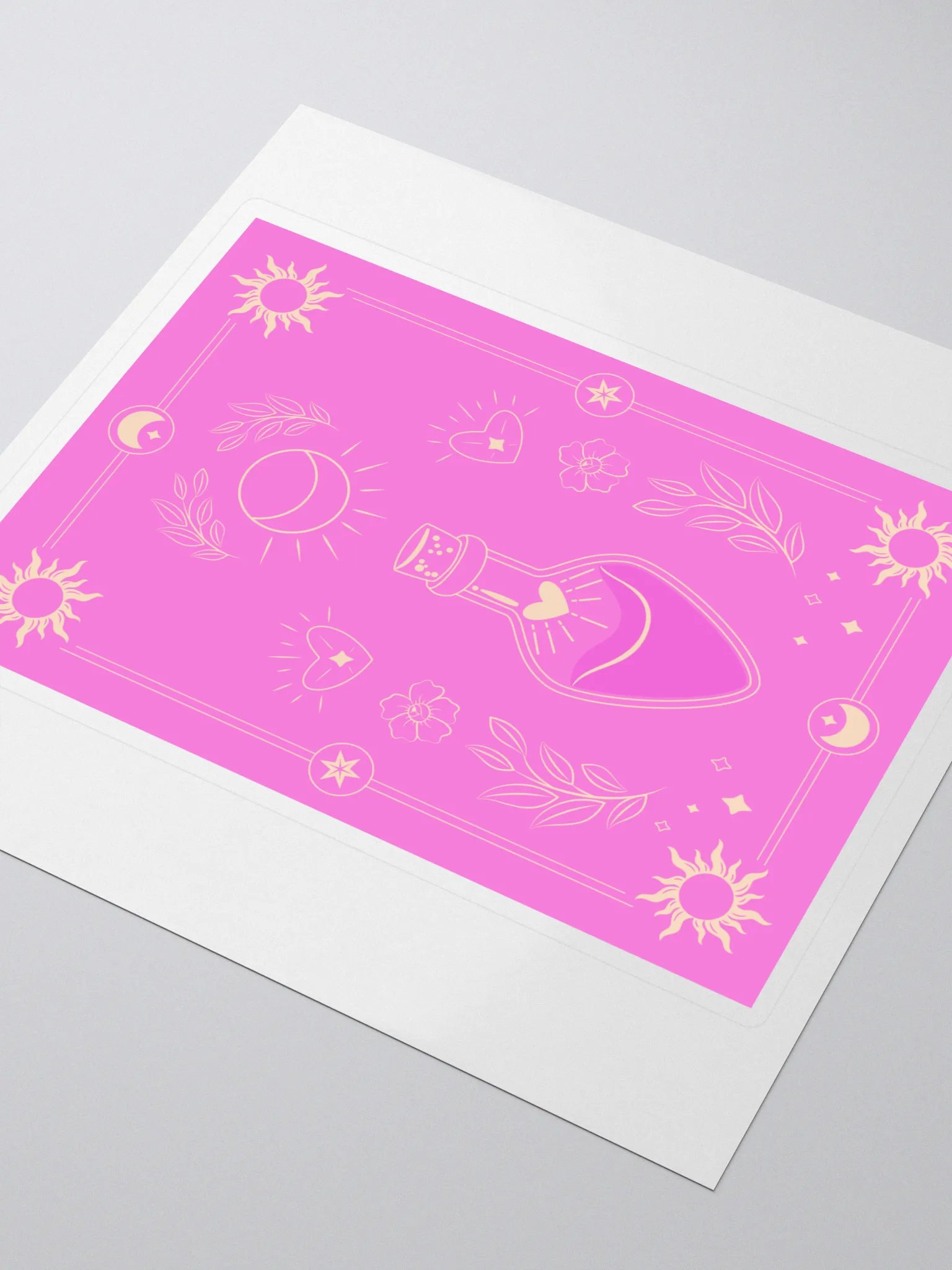 Pink Magic Potion Tarot Card 5"x5" Sticker product image (3)
