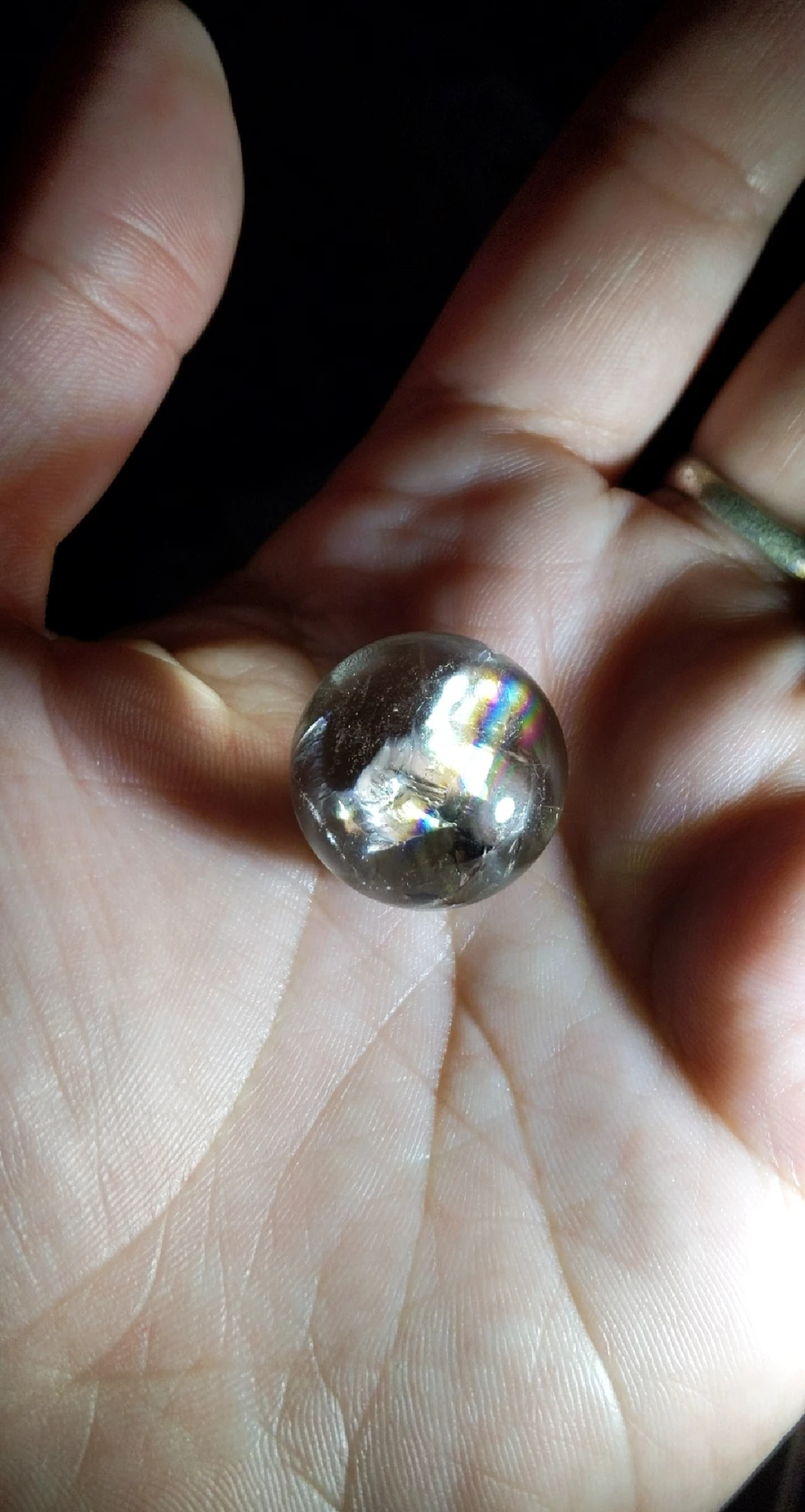 1 PC. Rainbow Filled Smokey Quartz Crystal 1 Inch Sphere product image (8)