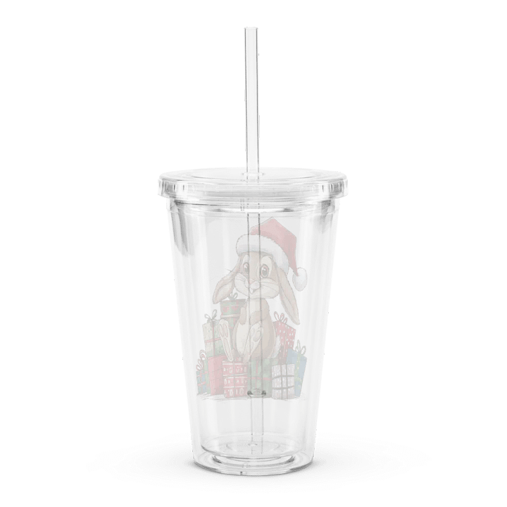 Santa Bunny Double Wall Clear Plastic Tumbler (16 oz) product image (2)