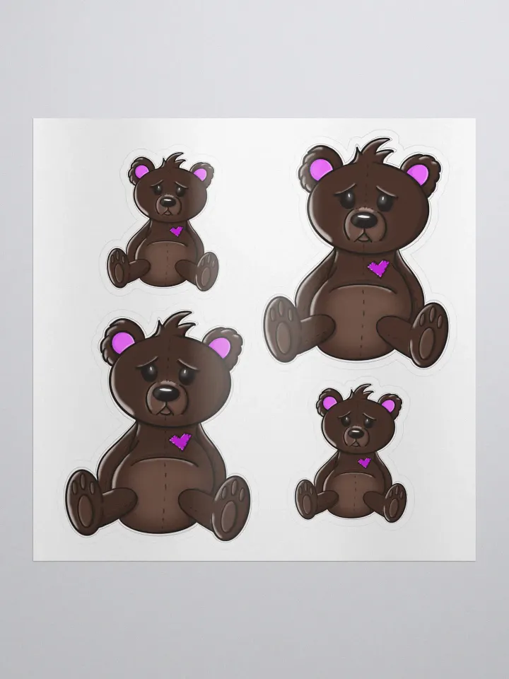 Anxious Teddy Coloured Stickers product image (2)