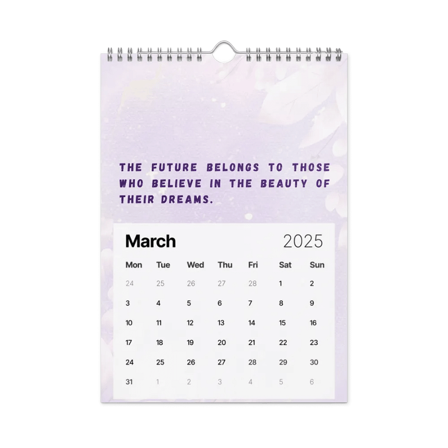 FLORAL INSPIRATIONAL QUOTES WALL CALENDAR 2025 product image (9)