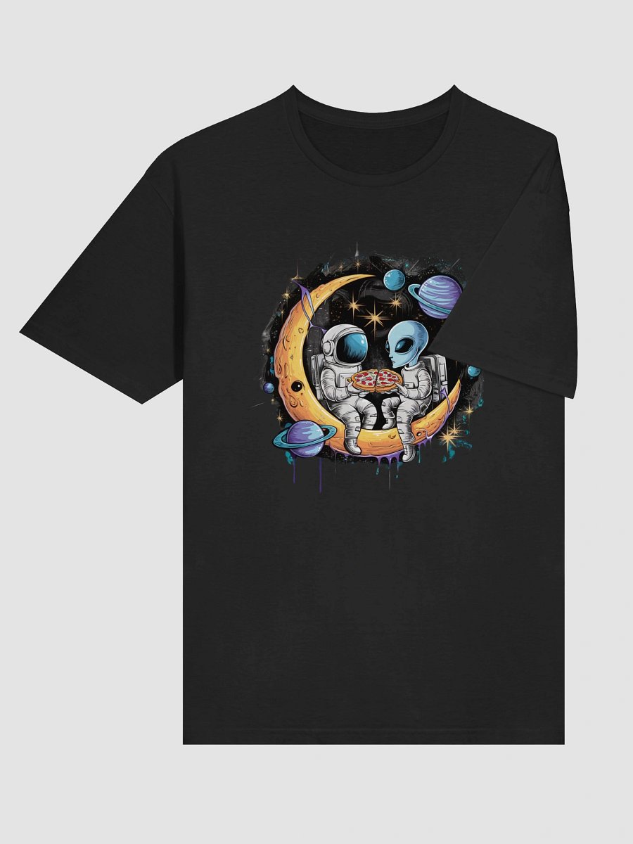 Space Pizza Party: Astronaut and Alien Enjoy a Slice on the Moon for Sci-Fi Lovers T-Shirt Hodies mens womens fit many item,color,size product image (6)